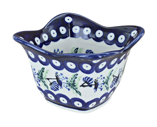 Polish Pottery Sweet Annie Small Square Scallop Bowl