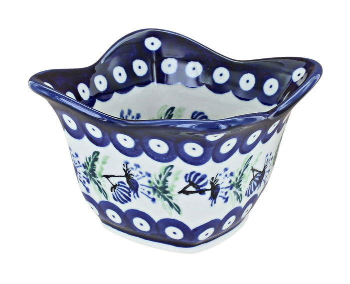 Polish Pottery Sweet Annie Small Square Scallop Bowl