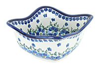 Polish Pottery Kalina Medium Square Scallop Bowl