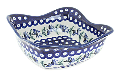 Polish Pottery Sweet Annie Large Square Scallop Bowl