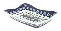 Polish Pottery Peacock Medium Rectangular Tray