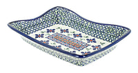 Polish Pottery Mosaic Flower Medium Rectangular Tray
