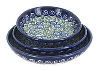 Polish Pottery Seaside Swirl 3 Piece Shallow Dish Set