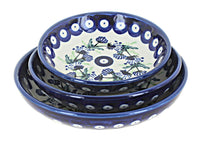 Polish Pottery Sweet Annie 3 Piece Shallow Dish Set