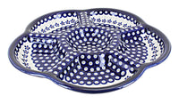 Polish Pottery Flowering Peacock Chip & Dip Tray