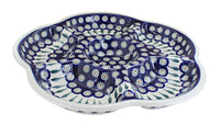 Polish Pottery Peacock Chip & Dip Tray