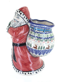 Polish Pottery Reindeer Delight Santa Claus