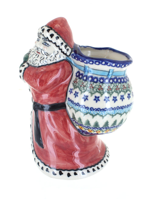 Polish Pottery Holiday Pine Santa Claus