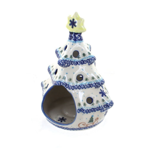 Polish Pottery Noel Nights Christmas Tree Luminary