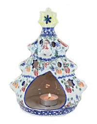 Christmas Bounty Christmas Tree Luminary Polish Pottery