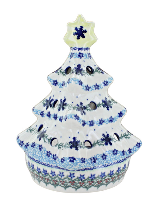 Polish Pottery Winter Celebration Christmas Tree Luminary
