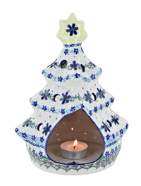 Winter Celebration Christmas Tree Luminary Polish Pottery