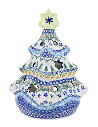Polish Pottery Holiday Pine Christmas Tree Luminary