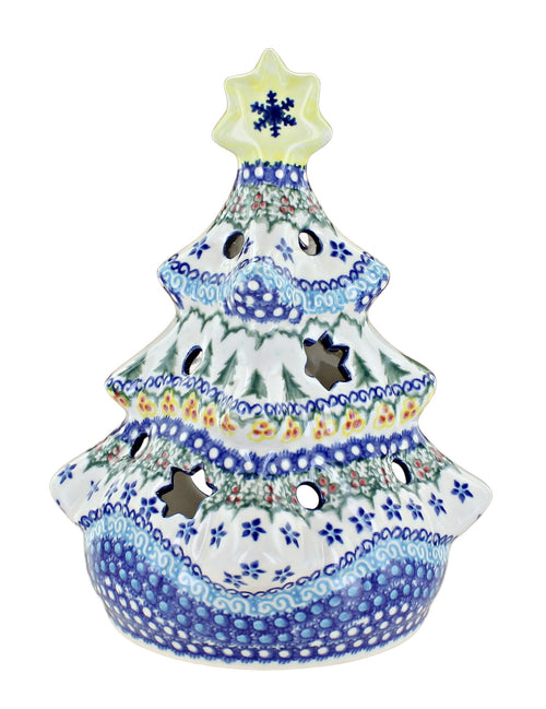Polish Pottery Holiday Pine Christmas Tree Luminary