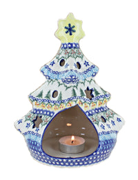 Holiday Pine Christmas Tree Luminary Polish Pottery