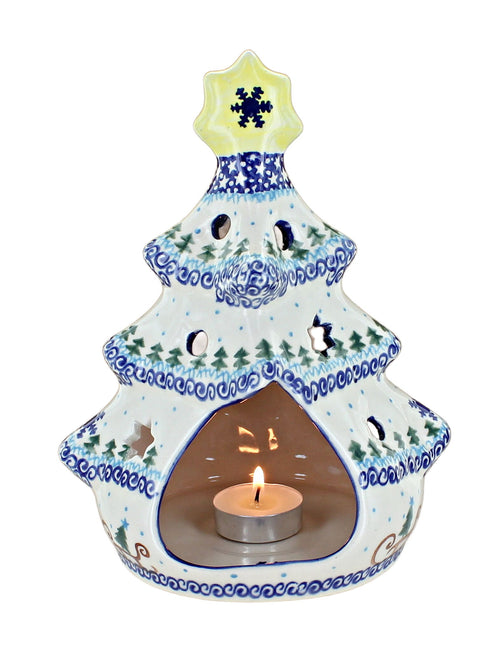 Noel Nights Christmas Tree Luminary Polish Pottery