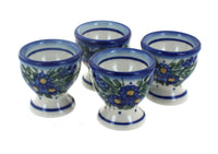 Polish Pottery Hyacinth Egg Cup Set