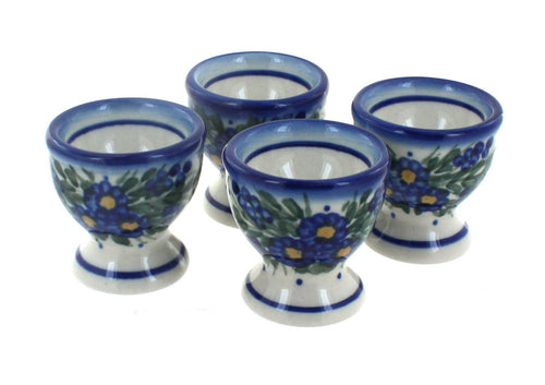 Polish Pottery Hyacinth Egg Cup Set