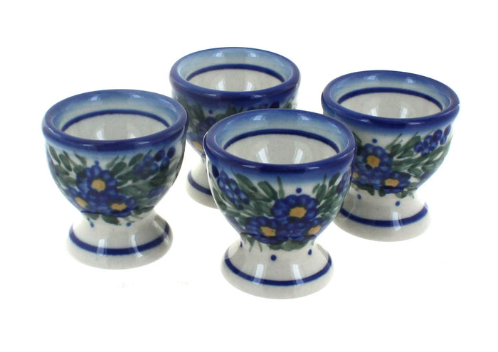 Polish Pottery Hyacinth Egg Cup Set