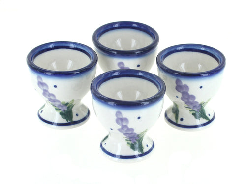 Polish Pottery Lavender Fields Egg Cup Set