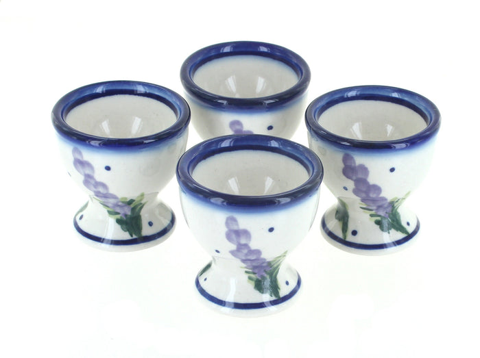 Polish Pottery Lavender Fields Egg Cup Set