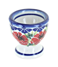 Polish Pottery Cherry Red Bouquet Egg Cup