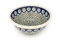 Peacock Swirl Cereal/Soup Bowl Polish Pottery