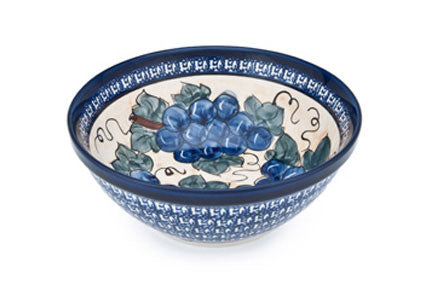 Grapes Medium Serving Bowl Polish Pottery