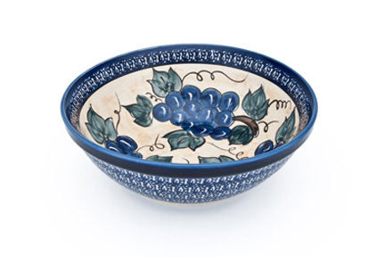 Grapes Large Serving Bowl Polish Pottery