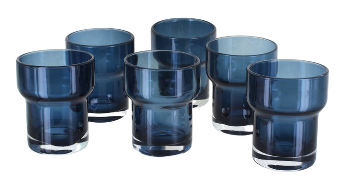 Polish Pottery Navy Craft Beer Glass - Set of 6
