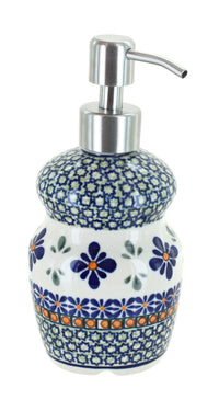 Polish Pottery Mosaic Flower Soap Dispenser