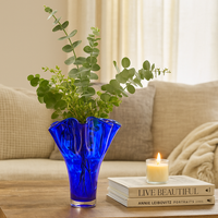 Cobalt Confetti Ribbon Vase Polish Pottery