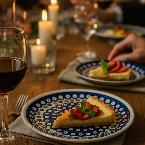 Nature Dessert Plate Polish Pottery