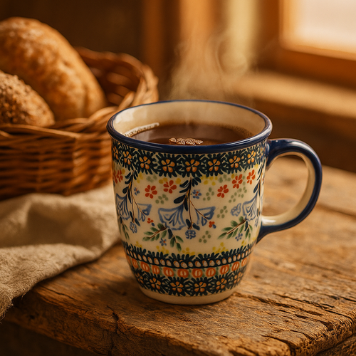 Periwinkle Coffee Mug Polish Pottery