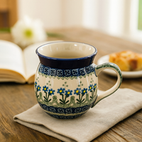 Blue Posy Bubble Mug Polish Pottery