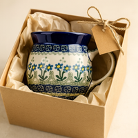 Blue Posy Bubble Mug Polish Pottery