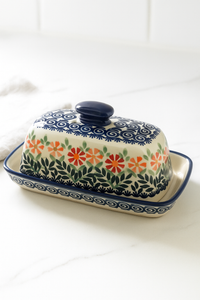Garden Bouquet Butter Dish Polish Pottery