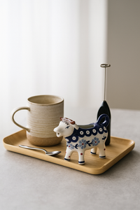 Blue Violet Cow Creamer Polish Pottery