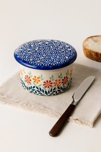Garden Bouquet French Butter Dish Polish Pottery
