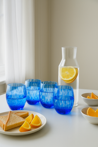 Cobalt Confetti Juice Glass Set Polish Pottery