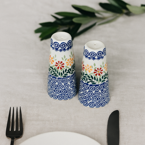 Garden Bouquet Salt & Pepper Shakers Polish Pottery
