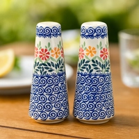 Garden Bouquet Salt & Pepper Shakers Polish Pottery