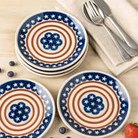 Stars & Stripes Dessert Plate Polish Pottery