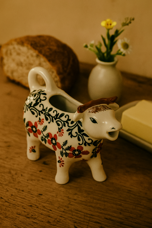 Scarlett Ivy Cow Creamer Polish Pottery
