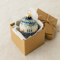 Reindeer Delight Small Christmas Ball Polish Pottery