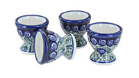 Polish Pottery Seaside Swirl Egg Cup Set