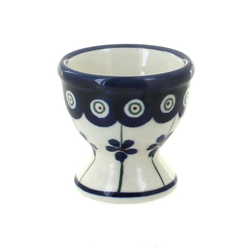 Polish Pottery Flowering Peacock Egg Cup