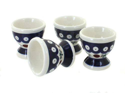 Polish Pottery Nature Egg Cup Set