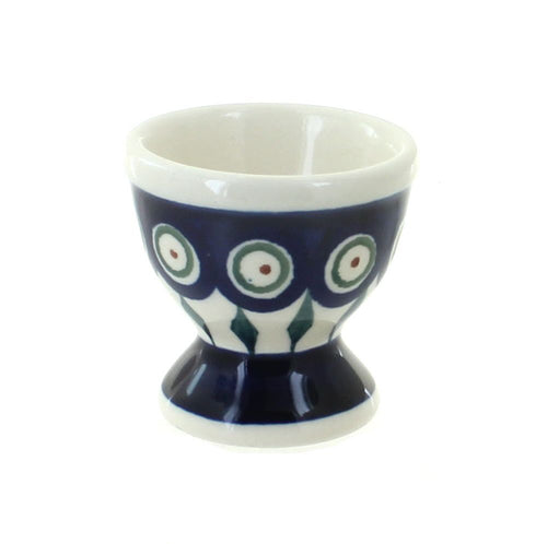 Polish Pottery Peacock Egg Cup