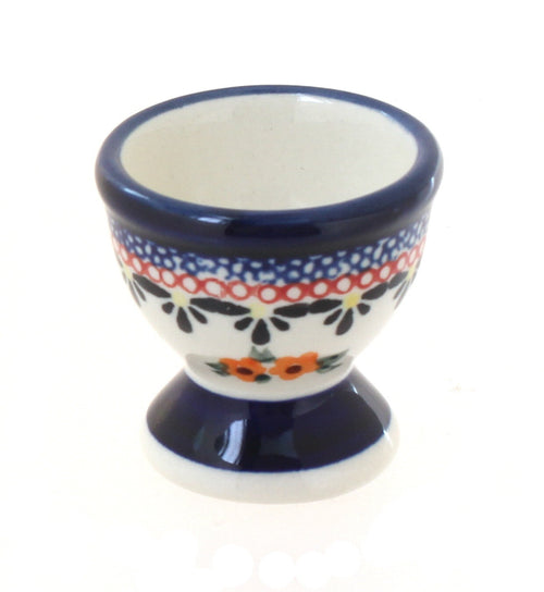 Polish Pottery Floral Butterfly Egg Cup